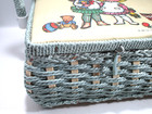 Joan Walsh Anglund Woven Sewing  Box Blue W  Little Friends On Lid 1988 8 x7 5 