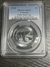 2018 Canada  2 Polar Bear Ag Silver 0 9999 Uncirculated Pcgs Ms69 Certified Coin