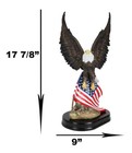 18  Tall Large Patriotic Bald Eagle Clutching On American Flag Figurine