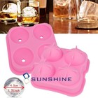 1 7 round Ice Cube Ball Maker Tray Silicone Sphere Mold Whiskey Cocktails funnel