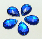 200 Royal Blue Acrylic Teardrop Flatback Sewing Rhinestone Sew On Bead 10x14mm 