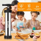 Stainless Steel Churro Maker Gun With Piping Bag  2 Cleaning Brushes  4 Nozzles
