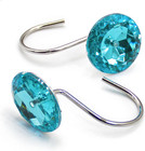 Aqua Diamond Shaped Shower Curtain Hooks Set Of 12  Bathroom Curtain 72  W X 72 