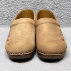 Dansko Professional Womens Size 38 Us 7 5-8 Clogs Shoes Brown Floral Embroidered