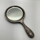 Antique Ornate Sterling Silver Repousse Hand Mirror