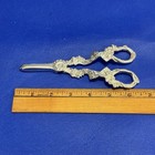 Vintage Silver Plated English Grape Shears Scissors Grapes And Vines 6 Inches