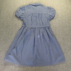 Crewcuts Girls Bubble Sleeve Shirt Dress Blue White Stripe Collared Size 6 Nwt