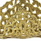 Vintage Victorian Brass Letter Napkin Holder Ornate Filigree Design 2 Slots