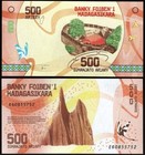 Madagascar 3 Pcs Set 100 200 500 Francs 2017  Unc-  P-97 98 99