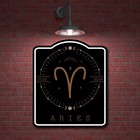Aries Zodiac Sign Astrology Horoscope Black Aluminum Composite Sign