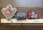 Iroquois Native American Indian Beaded Pin Cushion Beadwork   Two Small Purses