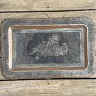 Vintage Indo Persian Style Repousse Tinned Copper Wall Tray Plaque Lovers Kiss