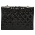 Chanel Chain Shoulder Bag Enamel Black Gold Cc Auth Bs24237
