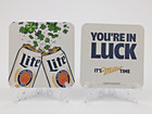 New Miller Lite St  Patrick   s Paddy   s Day 2 - Sided Beer Coasters - Lot Of 12
