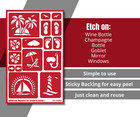 Tropical Paradise Beach Vibes Design Glass Etching Stencil Reusable Armour Etch