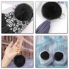 24 Pieces Faux Fur Pom Pom Black Pom Pom Balls With Elastic Loop Fluffy