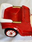 Made In Japan Red Ceramic Antique Car Planter Vase Mid Century Retro Decor