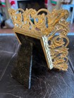 Vtg Circa 50 s 3 5 x2 5  24 Karat Gold Plated Ornate Filigree Picture Frame