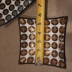 2 Mid-century Modern Smoked Glass And White Square Gold  Plates Unique Design
