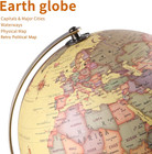 Illuminated World Globe For Adults   Kids With Wooden Stand built In Led Lamp Fo