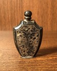 Vintage Etched Sterling Silver Miniature Perfume Bottle With Dabber