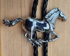 Shiny Silver Horse Mustang Animal Rodeo Cowboy Bolotie Western Bolo Tie
