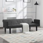 Micro Suede Futon Sofa Bed Convertible 2 Seating Adjustable Backrest Twin Size