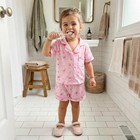 Kuriozud Toddler Baby Girl Pajamas Set Summer Floral Short Sleeve Button Down Sh