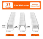 1 2 Inch Crown 21 Gauge Stainless Steel 304 Staples 1940-count 3 Sizes For 80 Se