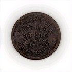 John Schroder   Co  Detroit  Mi  The Farmers Store  Civil War Store Card Token