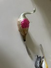Vintage Mercury Glass Bird  Ornament Handpainted 5  Long