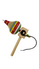 Multi-color Wood Trompo With Shoelace Mexican Traditional Mexican Toy