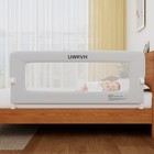 Safety Folding Bed Guard Rail For Toddlers   Fits 59  Lx 28  H Grey
