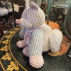 15    Cwc Chenille Animal Plush Cat Pink White Blue Green Pastels Furry Tail Vtg