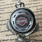 1998 Franklin Mint Harley Davidson Heritage Softail Pocket Watch   Eagle Stand