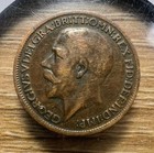 1917 Farthing Great Britain George V - Actual Coin Shown - Free Shipping Inv 298
