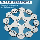 11 5 Skull Rear Brake Rotor Touring Electra Glide Heritage Softail Dyna Silver
