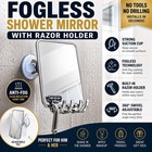 Fogless Shower Mirror Anti Fog Shaving Mirror Suction Cup Razor Holder