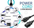 Lot 1-100 3 Prong Power Cord Long 15ft Universal Ac Electric Cable Replacement