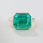 6 Ct   Natural Zambia Emerald 14k Solid Yellow Gold Wedding Emerald Ring All Siz
