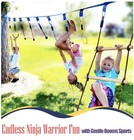 Warrior Obstacle Course For Kids  56ft Slackline Kit With 8 Ninja Accessories b 