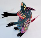 Handcrafted Folk Art Wood Armadillo Alebrije Multicolor Signed By Pepe Santiago