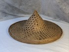 Conical Straw Hat Vtg Asian Chinese Handmade Sun Gardening Rice Coolie 18  Large