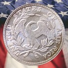 1796 Draped Bust Quarter Dollar Silver Plated Novelty Coin Modern Restrike Token