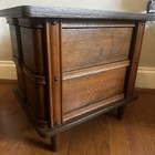 Singer Treadle Sewing Machine Cabinet With 4 Wood Drawers   Brass Hardware