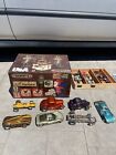 Vintage  Slot Car Pitt Box W cars Lot Not Sure On Scale Of Cars See Pics 