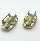 Vintage Lipstick Holders Flip Up Mirror Porcelain Couple Scene Set Of 2