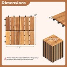 12  X 12 Acacia Wood Interlocking Deck Tiles  27 Pcs Waterproof Flooring Tiles