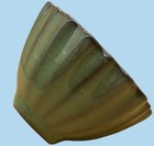 Vintage Chinese Green Glaze Tea Cup - Petal Shape   Rich Craquelure Artifact