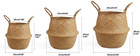 Woven Seagrass Belly Basket For Storage Plant Pot And Laundry  Picnic And Grocer